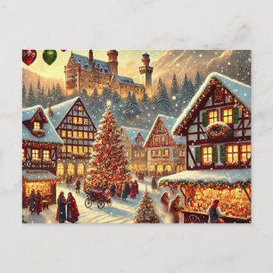 Zauberhaftes deutsches Weihnachtsdesign – Nostalgi Feiertagspostkarte