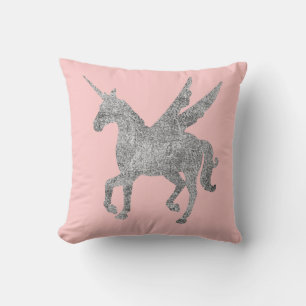 zauberhaftes Einhorn, silbernes Einhorn, trendig Kissen
