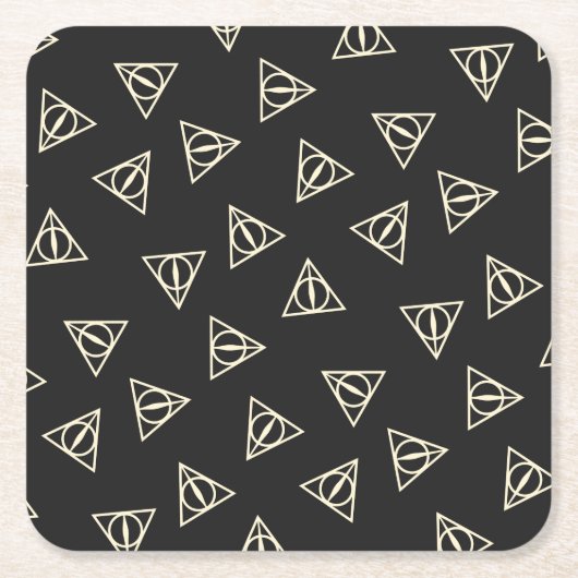 Zauberhaftes Graugelbes Dreieck-Symbol Rechteckiger Pappuntersetzer (Vorderseite)