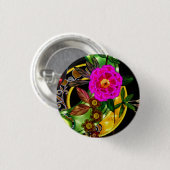 Zauberhaftes Magenta & Gold Button (Vorne & Hinten)