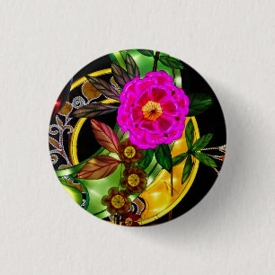 Zauberhaftes Magenta & Gold  Button