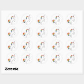 Zauberhaftes Minimal Rainbow Unicorn Emoji Icon Runder Aufkleber (Blatt)