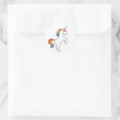 Zauberhaftes Minimal Rainbow Unicorn Emoji Icon Runder Aufkleber (Tasche)