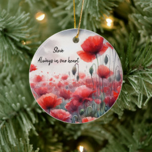 Zauberhaftes Mohnfeld Keramik Ornament