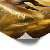 Zauberhaftes Pferd im goldenen Wald Poster (Ecke)