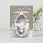 Zauberhaftes Portal der Märchenmond-Winterkönigin Einladung (Stehend Vorderseite)