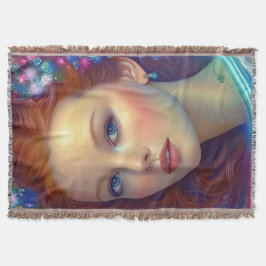 Zauberhaftes Rainbow-Hair-Portrait Decke