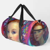 Zauberhaftes Rainbow-Hair-Portrait Duffle Bag (Rechte Ecke)