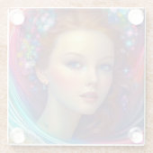 Zauberhaftes Rainbow-Hair-Portrait Glasuntersetzer (Rückseite)