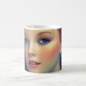 Zauberhaftes Rainbow-Hair-Portrait Kaffeetasse (Mittel)