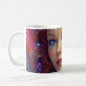 Zauberhaftes Rainbow-Hair-Portrait Kaffeetasse (Links)