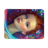 Zauberhaftes Rainbow-Hair-Portrait Magnet (Horizontal)