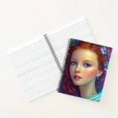 Zauberhaftes Rainbow-Hair-Portrait Notizblock (Innenseite)