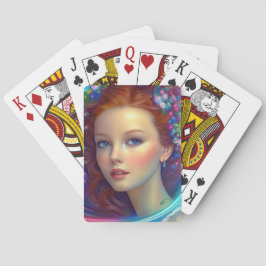 Zauberhaftes Rainbow-Hair-Portrait Spielkarten