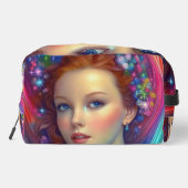 Zauberhaftes Rainbow-Hair-Portrait Waschbeutel (Rückseite)