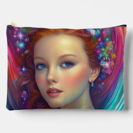 Zauberhaftes Rainbow-Hair-Portrait Zubehörtasche