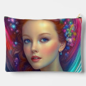 Zauberhaftes Rainbow-Hair-Portrait Zubehörtasche (Rückseite)
