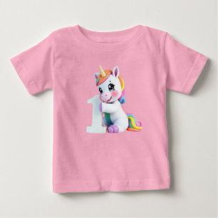 Zauberhaftes Regenbogen-Einhorn Magische Fantasie Baby T-shirt