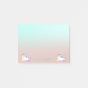 Zauberhaftes Regenbogen-Einhorn, Ombre - Personali Post-it Klebezettel