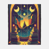 Zauberhaftes Reich der Bücher Fleecedecke (Vorderseite)