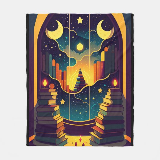 Zauberhaftes Reich der Bücher Fleecedecke (Vorderseite)