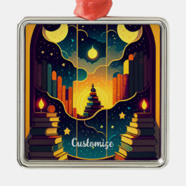 Zauberhaftes Reich der Bücher Ornament Aus Metall