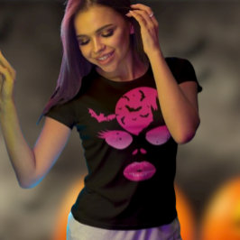 Zauberhaftes rosa Halloween: Mysterium und Flederm T-Shirt