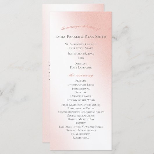 Zauberhaftes Rosa Märchen-Hochzeitsprogramm Programm (Vorne/Hinten)