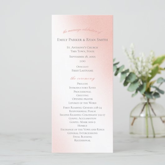 Zauberhaftes Rosa Märchen-Hochzeitsprogramm Programm (Stehend Vorderseite)