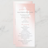 Zauberhaftes Rosa Märchenschloss Hochzeitsprogramm Programm (Vorne/Hinten)