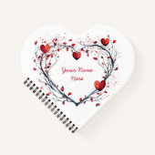 Zauberhaftes rotes Wasserfarbenherz Notizblock (Vorderseite)