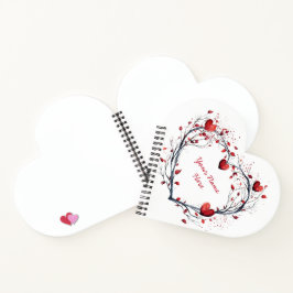 Zauberhaftes rotes Wasserfarbenherz Notizblock