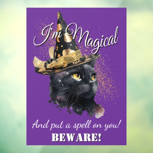 Zauberhaftes Schwarzes Katzen Halloween-Fenster Fensteraufkleber (Blatt 3)