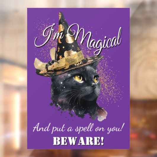 Zauberhaftes Schwarzes Katzen Halloween-Fenster Fensteraufkleber (Blatt 2)