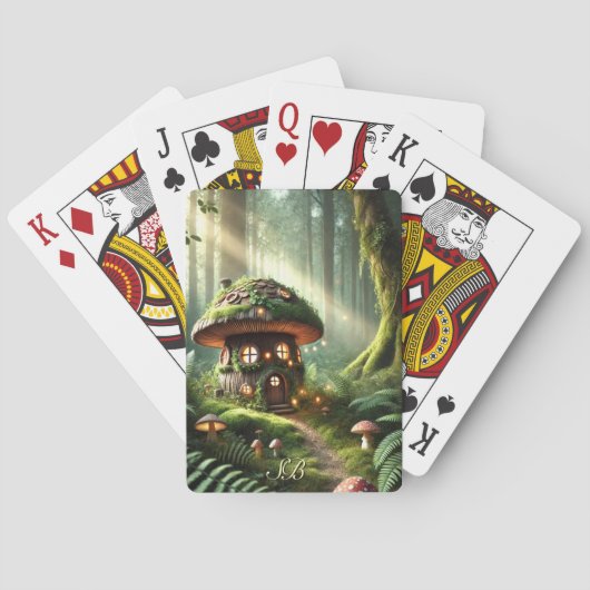Zauberhaftes Wald Mushroom Fee House Spielkarten (Rückseite)