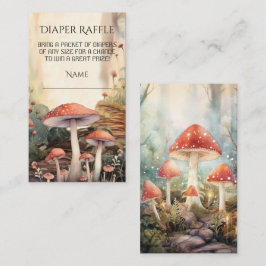 Zauberhaftes Wald Toadstool Mushroom Diaper Raffle Visitenkarte