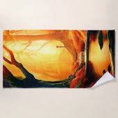 Zauberhaftes Waldglühen Strandtuch (Vorderseite)