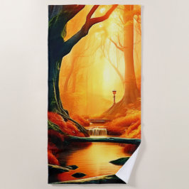 Zauberhaftes Waldglühen Strandtuch