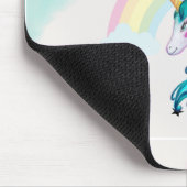 Zauberhaftes Wasserfarbeneinhorn, Regenbogen, Ster Mousepad (Ecke)