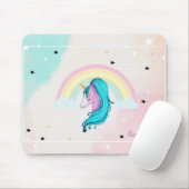 Zauberhaftes Wasserfarbeneinhorn, Regenbogen, Ster Mousepad (Mit Mouse)