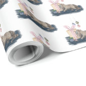 Zauberhaftes Weihnachtsgeschenkpapier mit Pferd Geschenkpapier (Rolleneckpunkt)