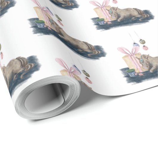 Zauberhaftes Weihnachtsgeschenkpapier mit Pferd Geschenkpapier (Rolleneckpunkt)