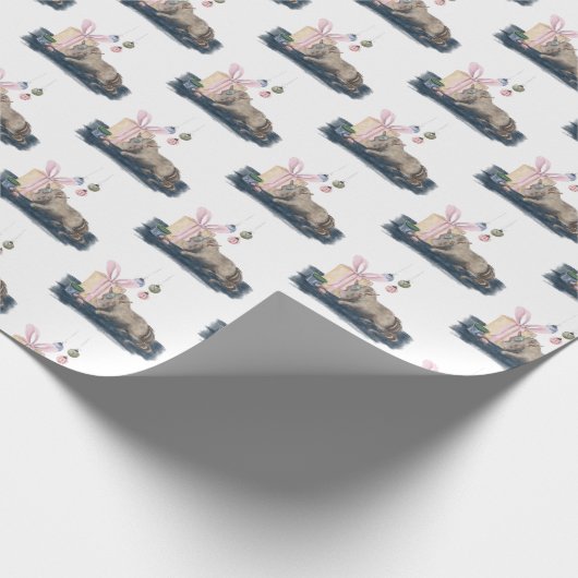 Zauberhaftes Weihnachtsgeschenkpapier mit Pferd Geschenkpapier (Ecke)