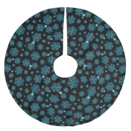 Zauberhaftes Weihnachtsschneeflockenmuster Polyester Weihnachtsbaumdecke