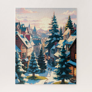 Zauberhaftes Winterdorf Puzzle