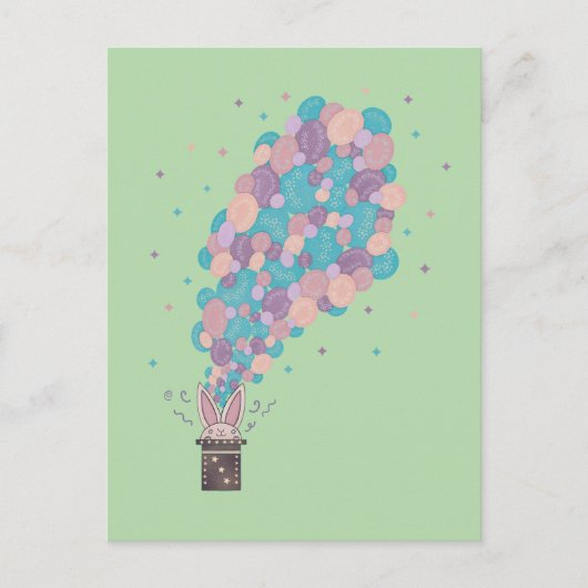 Zauberhase Blasenexplosion | Whimsical Magic Postkarte (Vorderseite)