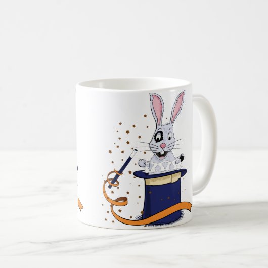 Zauberhase im oberen Hut Kaffeetasse (VorderseiteRechts)