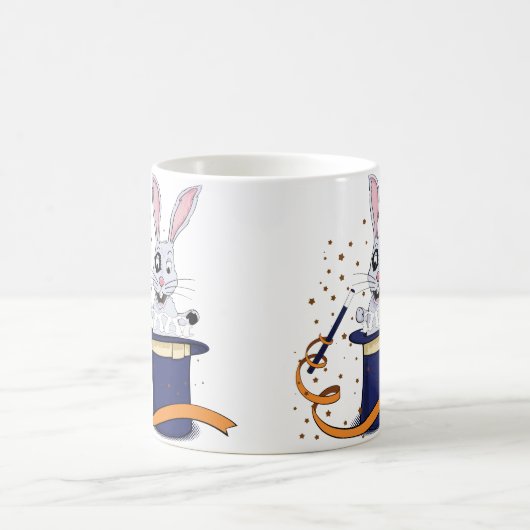 Zauberhase im oberen Hut Kaffeetasse (Mittel)