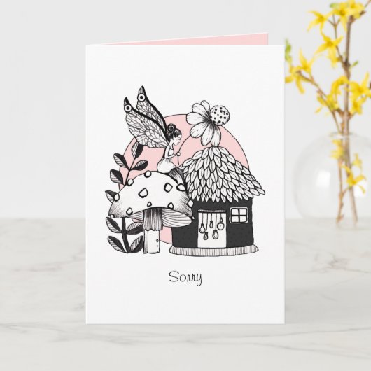 Zauberhaus Karte (Gelbe Blume)