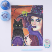 Zauberhexe und Katze von Renee Lavoie Flyer (Einzeln)